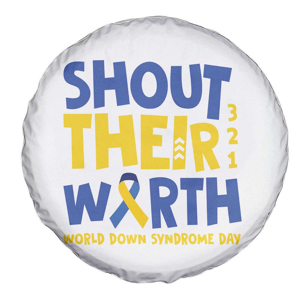 Shout Their Worth World Down Syndrome Day Spare Tire Cover