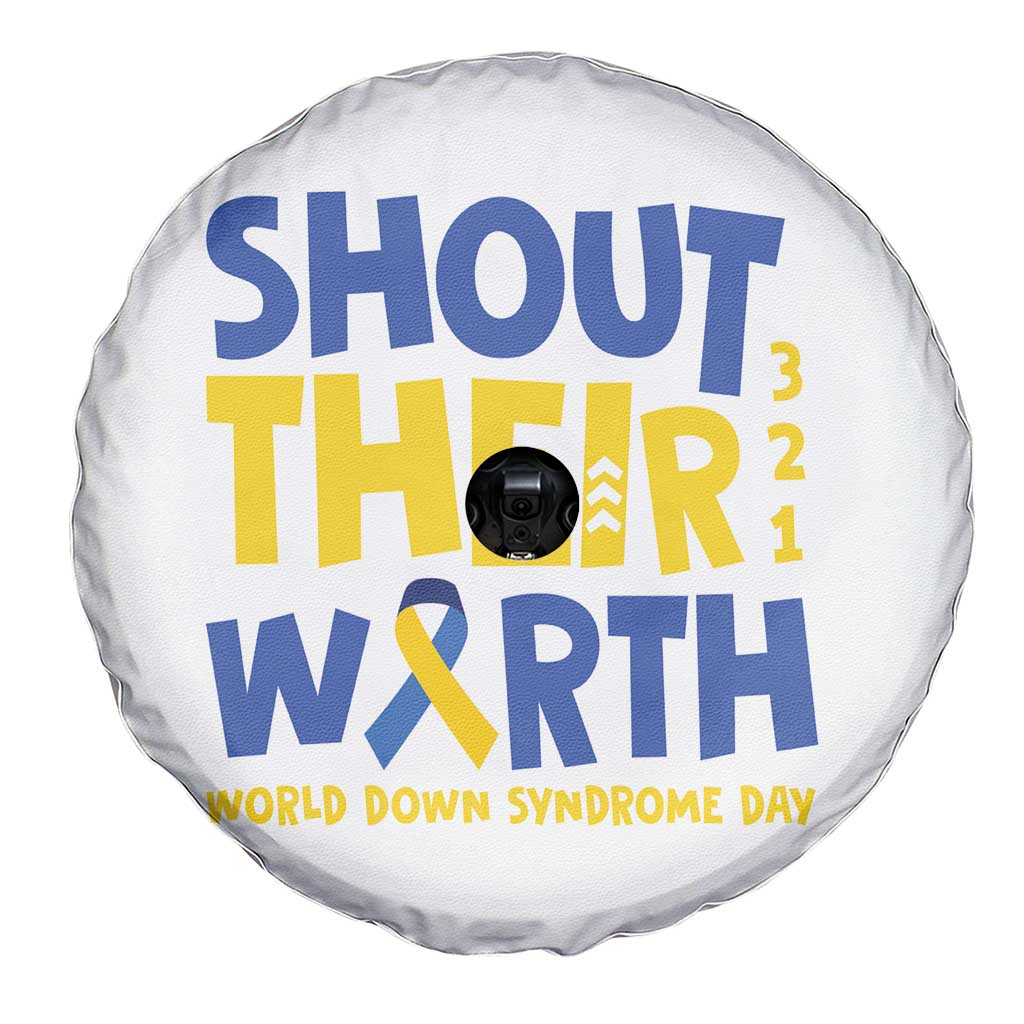 Shout Their Worth World Down Syndrome Day Spare Tire Cover