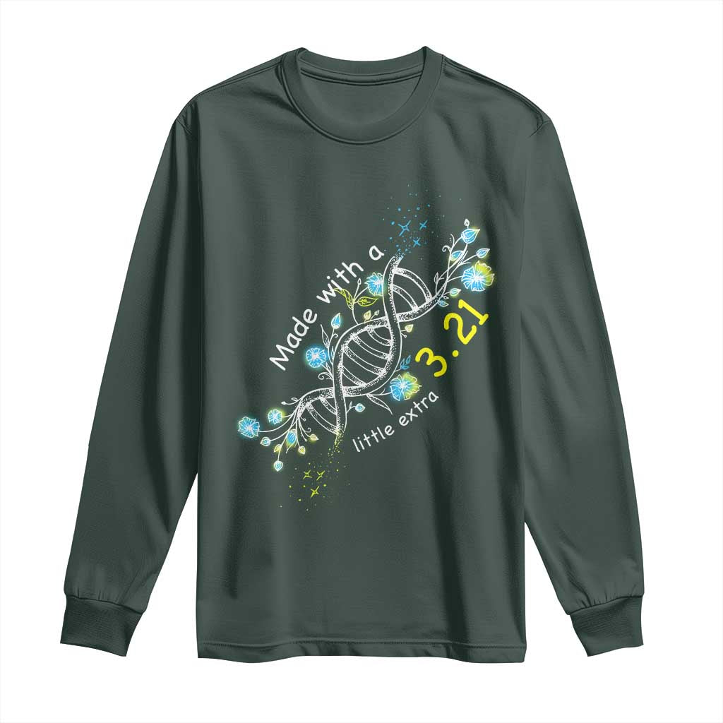 World Down Syndrome Day Made With A Little Extra Long Sleeve Shirt March 21 DNA Flower