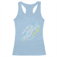 World Down Syndrome Day Made With A Little Extra Racerback Tank Top March 21 DNA Flower