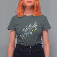 World Down Syndrome Day Made With A Little Extra T Shirt For Women March 21 DNA Flower