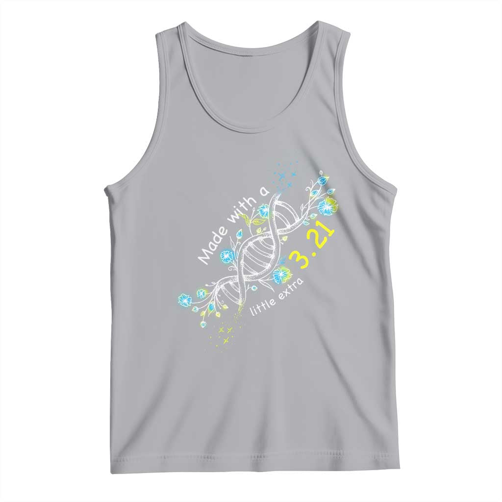 World Down Syndrome Day Made With A Little Extra Tank Top March 21 DNA Flower