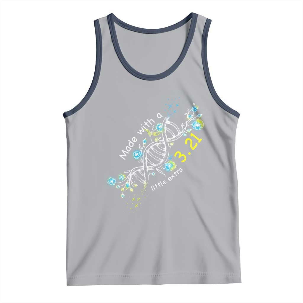 World Down Syndrome Day Made With A Little Extra Tank Top March 21 DNA Flower