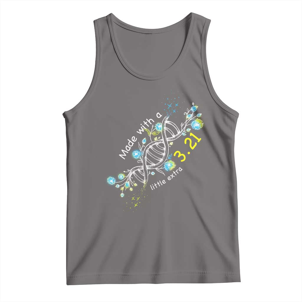 World Down Syndrome Day Made With A Little Extra Tank Top March 21 DNA Flower