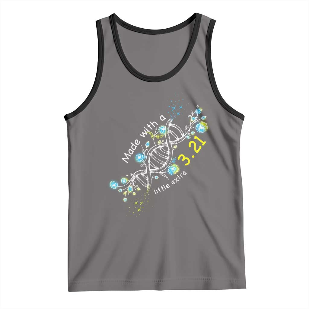 World Down Syndrome Day Made With A Little Extra Tank Top March 21 DNA Flower