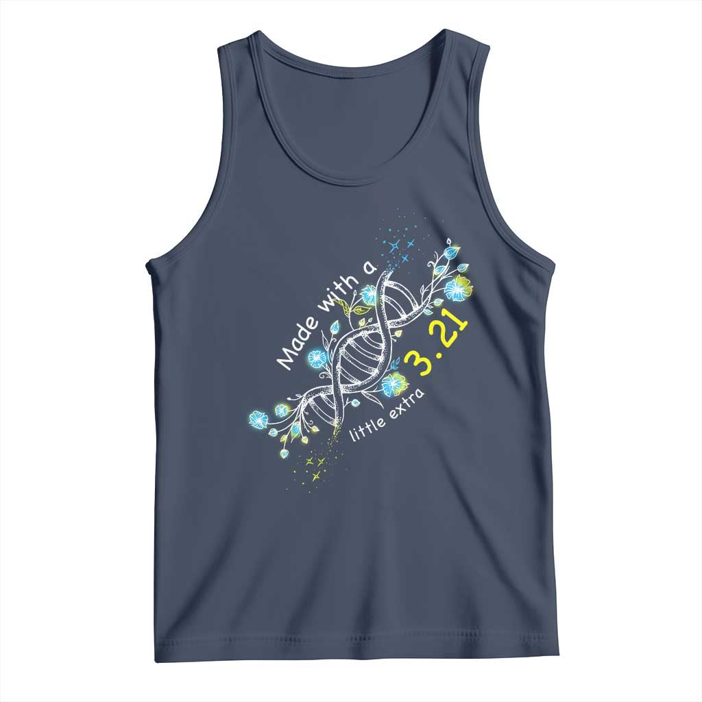 World Down Syndrome Day Made With A Little Extra Tank Top March 21 DNA Flower