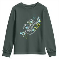 World Down Syndrome Day Made With A Little Extra Youth Sweatshirt March 21 DNA Flower