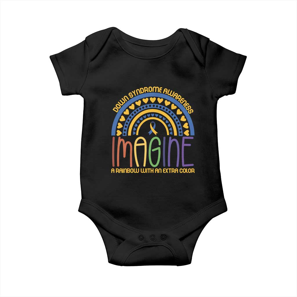 Down Syndrome Awareness Baby Onesie Imagine A Rainbow With An Extra Color Heart Rainbow