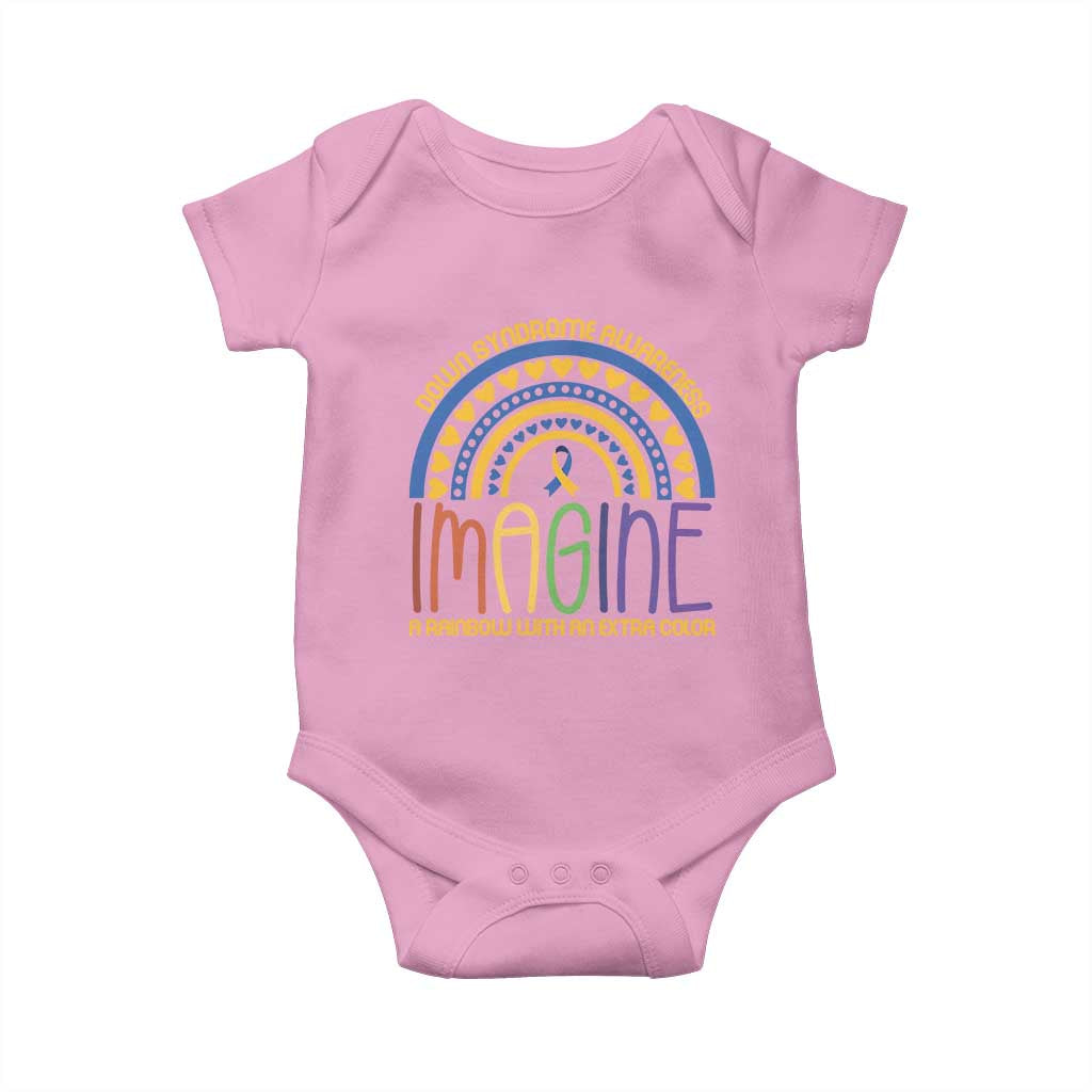 Down Syndrome Awareness Baby Onesie Imagine A Rainbow With An Extra Color Heart Rainbow