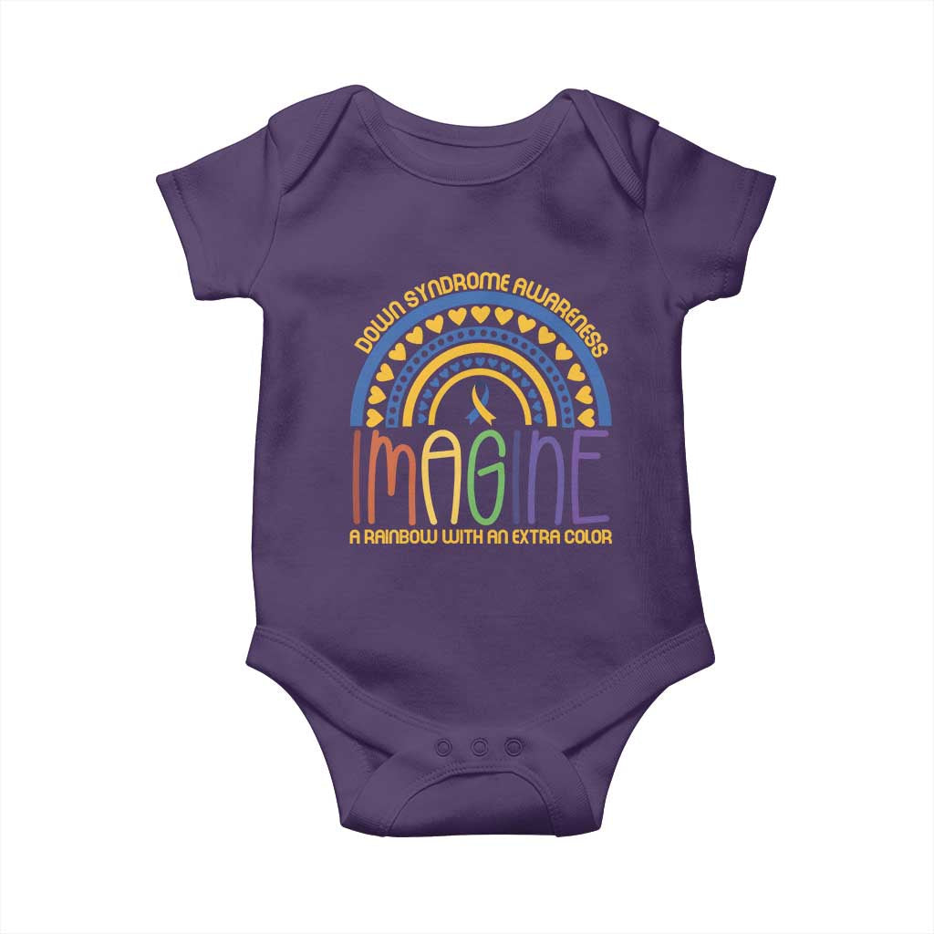 Down Syndrome Awareness Baby Onesie Imagine A Rainbow With An Extra Color Heart Rainbow