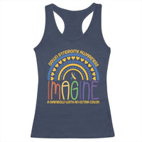 Down Syndrome Awareness Racerback Tank Top Imagine A Rainbow With An Extra Color Heart Rainbow