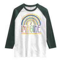 Down Syndrome Awareness Raglan Shirt Imagine A Rainbow With An Extra Color Heart Rainbow