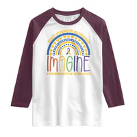 Down Syndrome Awareness Raglan Shirt Imagine A Rainbow With An Extra Color Heart Rainbow