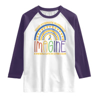 Down Syndrome Awareness Raglan Shirt Imagine A Rainbow With An Extra Color Heart Rainbow