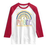 Down Syndrome Awareness Raglan Shirt Imagine A Rainbow With An Extra Color Heart Rainbow