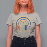 Down Syndrome Awareness T Shirt For Women Imagine A Rainbow With An Extra Color Heart Rainbow
