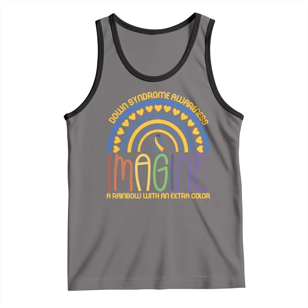 Down Syndrome Awareness Tank Top Imagine A Rainbow With An Extra Color Heart Rainbow