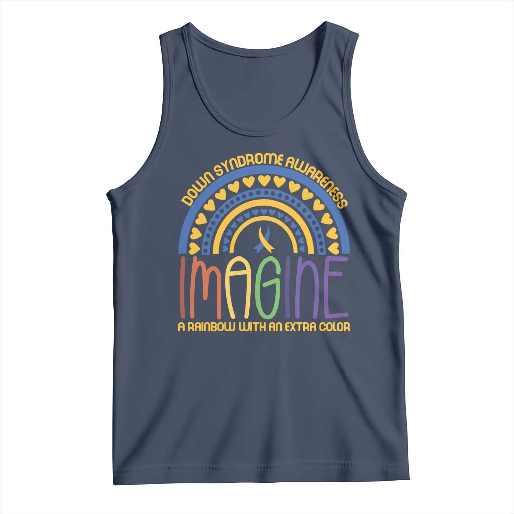 Down Syndrome Awareness Tank Top Imagine A Rainbow With An Extra Color Heart Rainbow