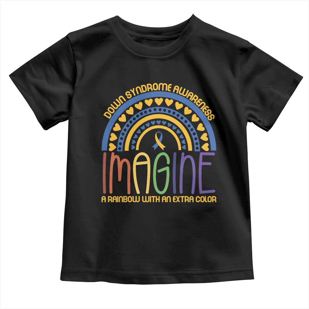Down Syndrome Awareness Toddler T Shirt Imagine A Rainbow With An Extra Color Heart Rainbow