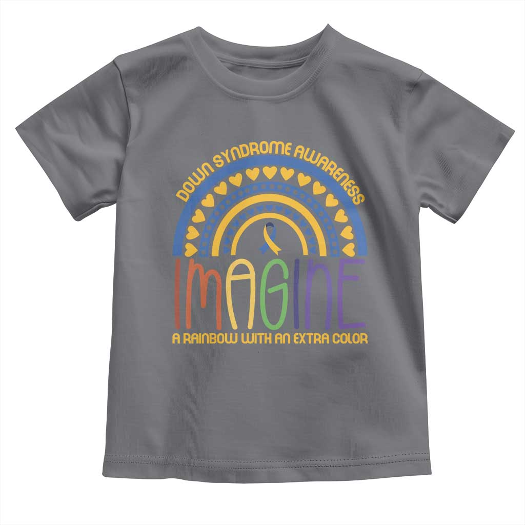 Down Syndrome Awareness Toddler T Shirt Imagine A Rainbow With An Extra Color Heart Rainbow