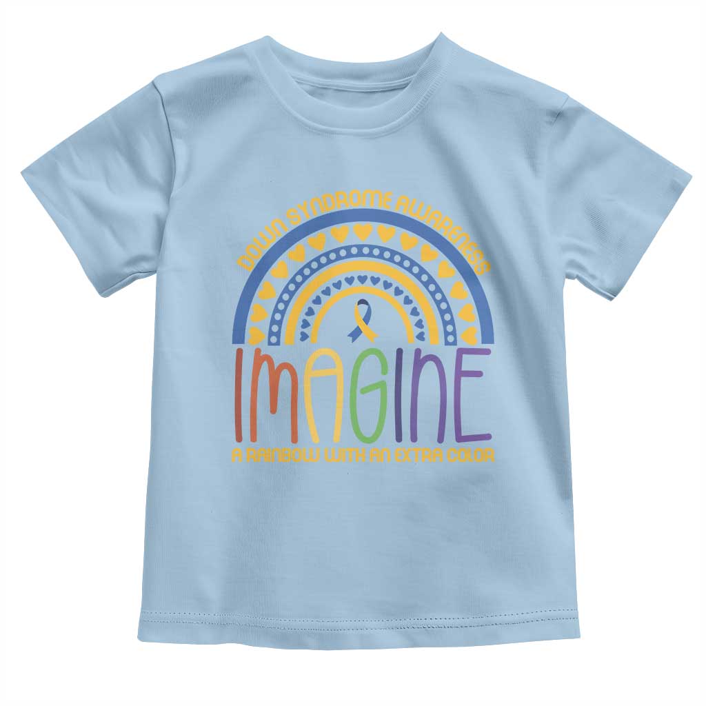 Down Syndrome Awareness Toddler T Shirt Imagine A Rainbow With An Extra Color Heart Rainbow