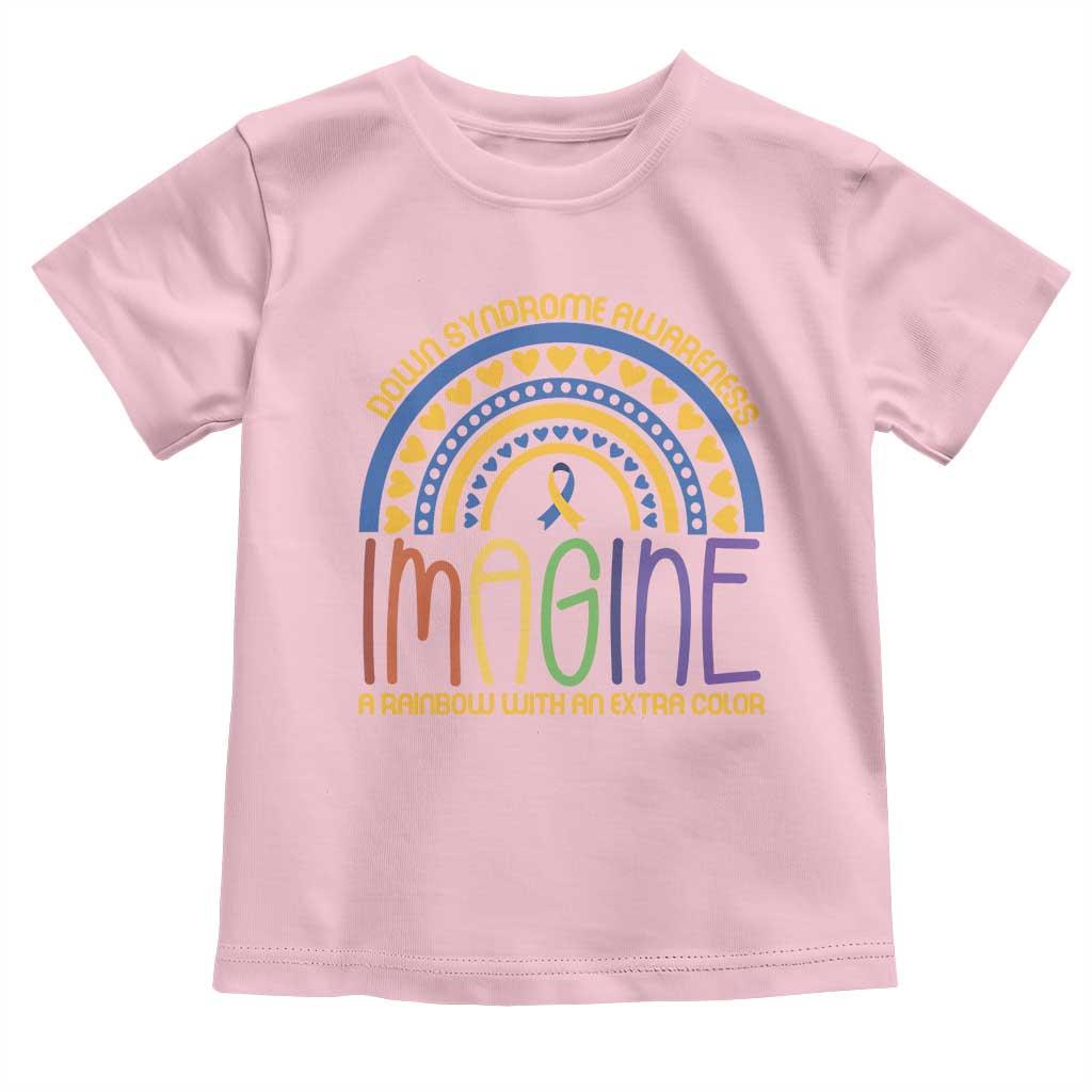 Down Syndrome Awareness Toddler T Shirt Imagine A Rainbow With An Extra Color Heart Rainbow