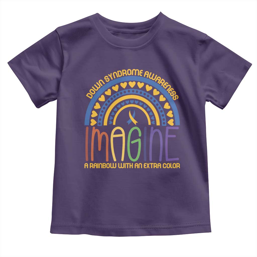Down Syndrome Awareness Toddler T Shirt Imagine A Rainbow With An Extra Color Heart Rainbow