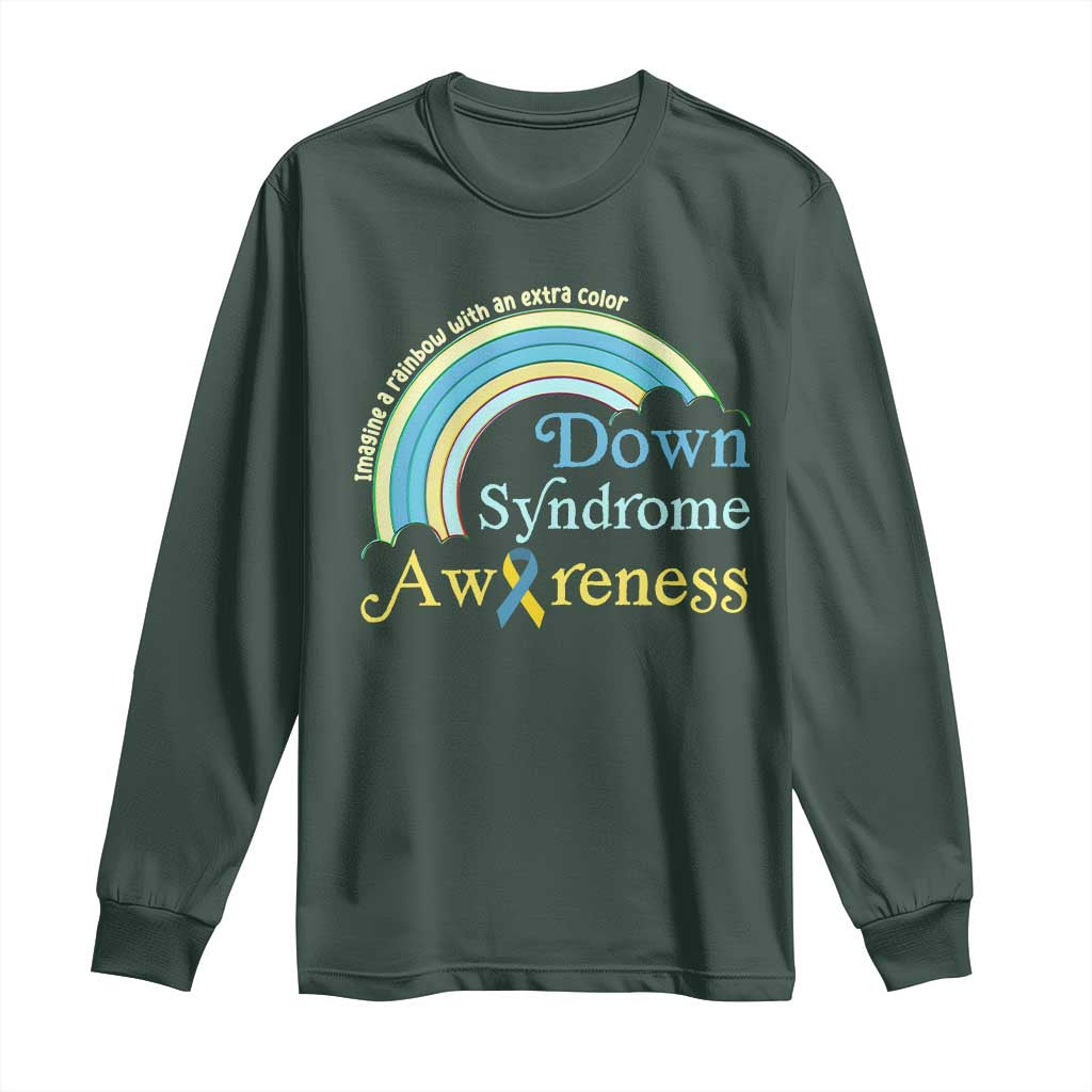Down Syndrome Awareness Long Sleeve Shirt Imagine A Rainbow With An Extra Color