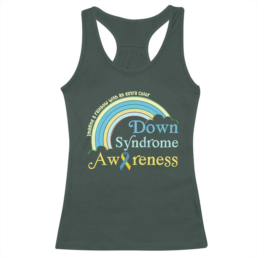 Down Syndrome Awareness Racerback Tank Top Imagine A Rainbow With An Extra Color