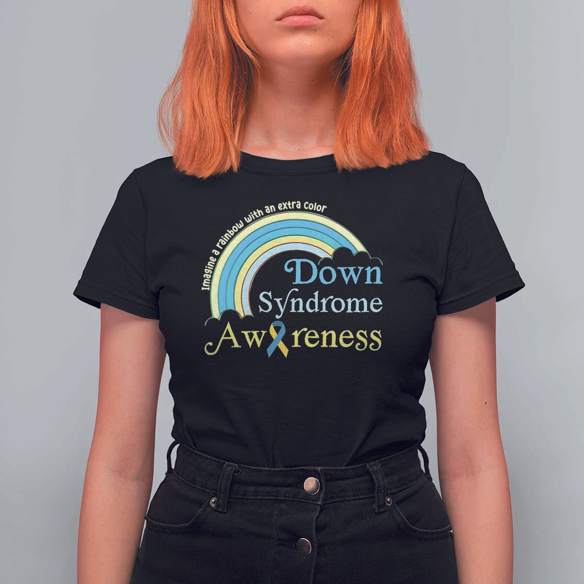 Down Syndrome Awareness T Shirt For Women Imagine A Rainbow With An Extra Color