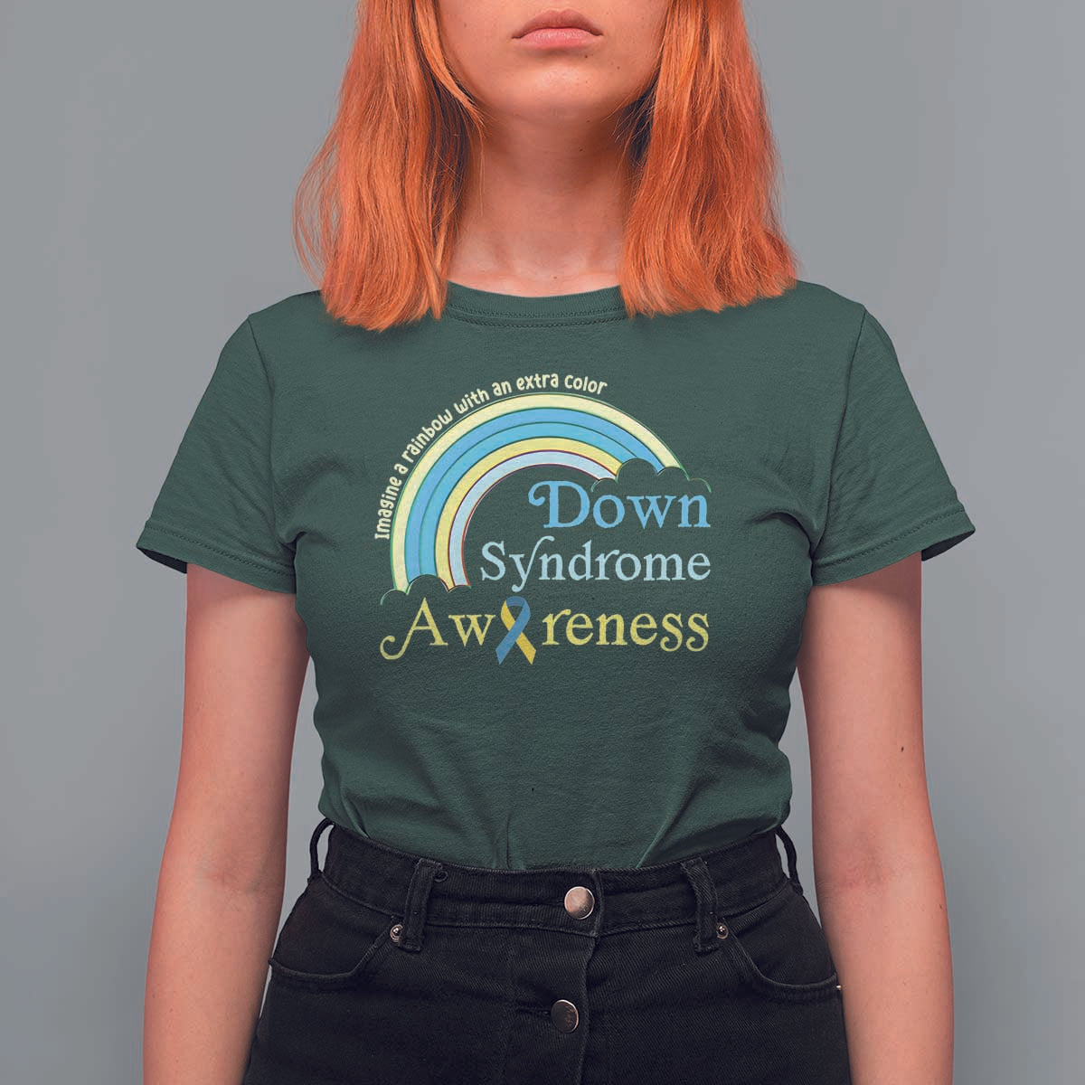 Down Syndrome Awareness T Shirt For Women Imagine A Rainbow With An Extra Color