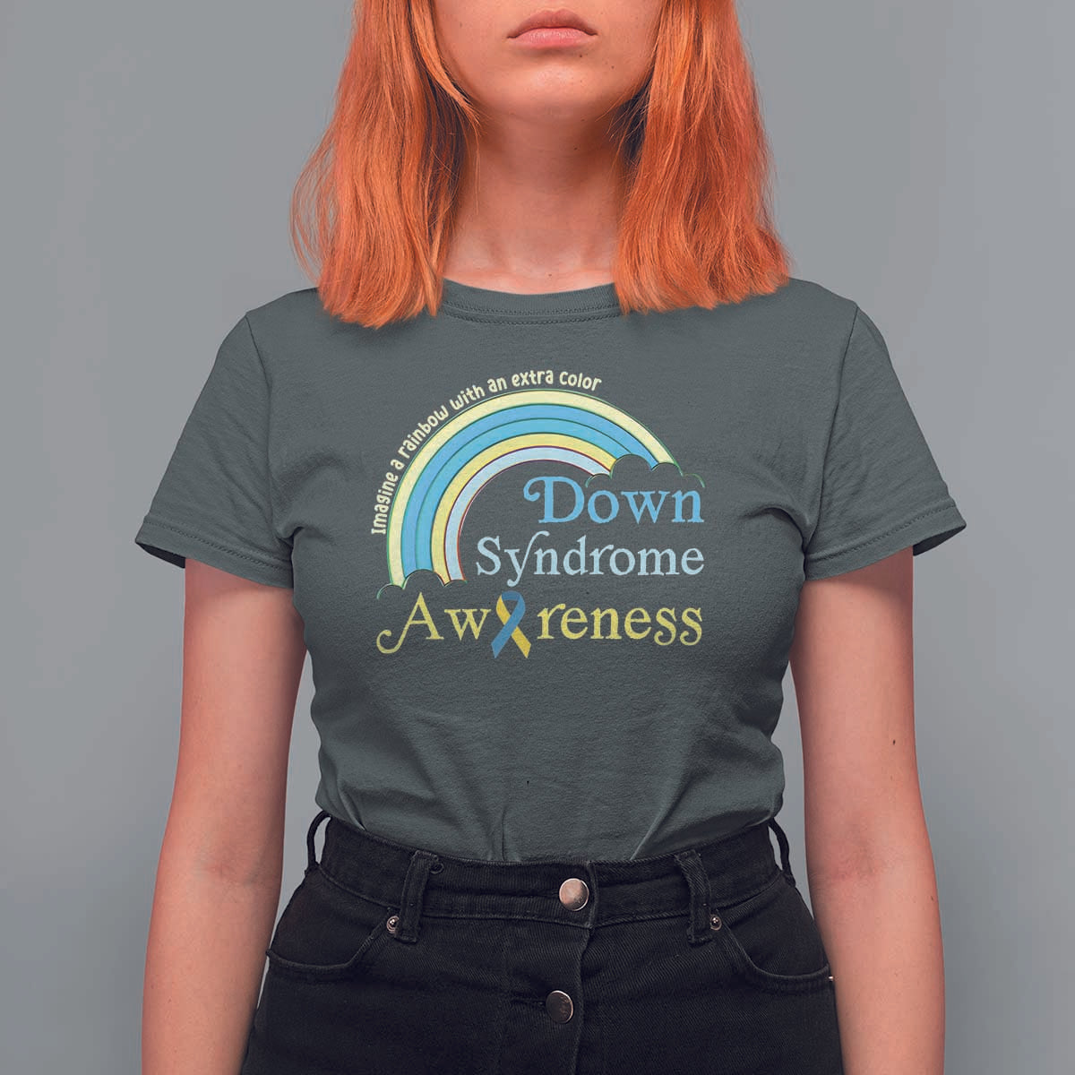 Down Syndrome Awareness T Shirt For Women Imagine A Rainbow With An Extra Color