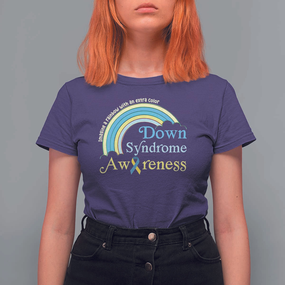 Down Syndrome Awareness T Shirt For Women Imagine A Rainbow With An Extra Color