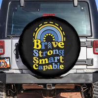 Down Syndrome Awareness Spare Tire Cover Brave Strong Smart Capable Rainbow