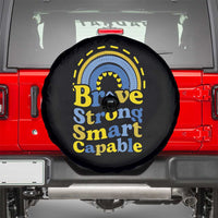 Down Syndrome Awareness Spare Tire Cover Brave Strong Smart Capable Rainbow