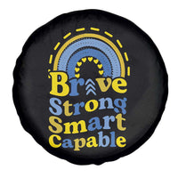 Down Syndrome Awareness Spare Tire Cover Brave Strong Smart Capable Rainbow