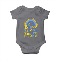 Down Syndrome Awareness Baby Onesie Brave Strong Smart Capable Rainbow