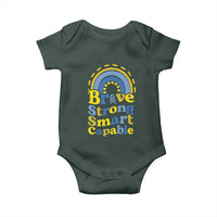 Down Syndrome Awareness Baby Onesie Brave Strong Smart Capable Rainbow