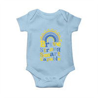 Down Syndrome Awareness Baby Onesie Brave Strong Smart Capable Rainbow