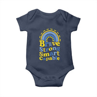 Down Syndrome Awareness Baby Onesie Brave Strong Smart Capable Rainbow