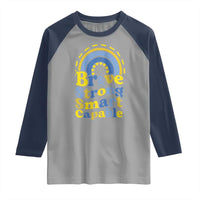 Down Syndrome Awareness Raglan Shirt Brave Strong Smart Capable Rainbow