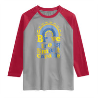 Down Syndrome Awareness Raglan Shirt Brave Strong Smart Capable Rainbow