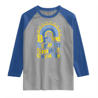 Down Syndrome Awareness Raglan Shirt Brave Strong Smart Capable Rainbow