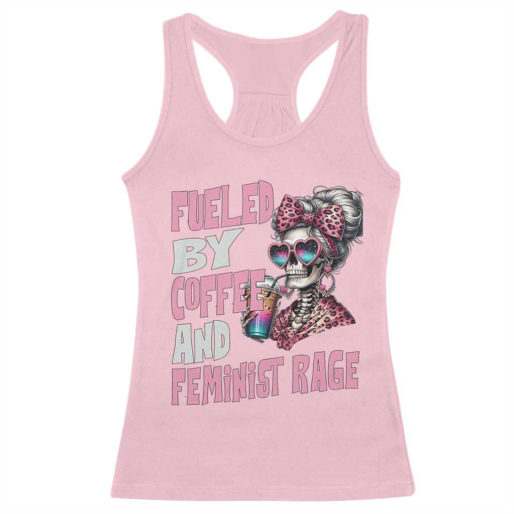 Fueled By Coffee And Feminist Rage Racerback Tank Top Feminism Coffee Lovers