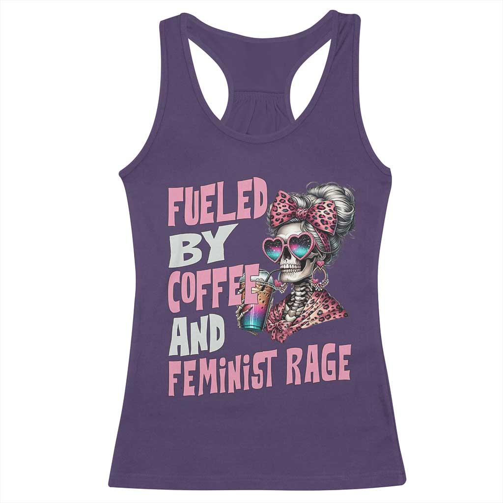 Fueled By Coffee And Feminist Rage Racerback Tank Top Feminism Coffee Lovers