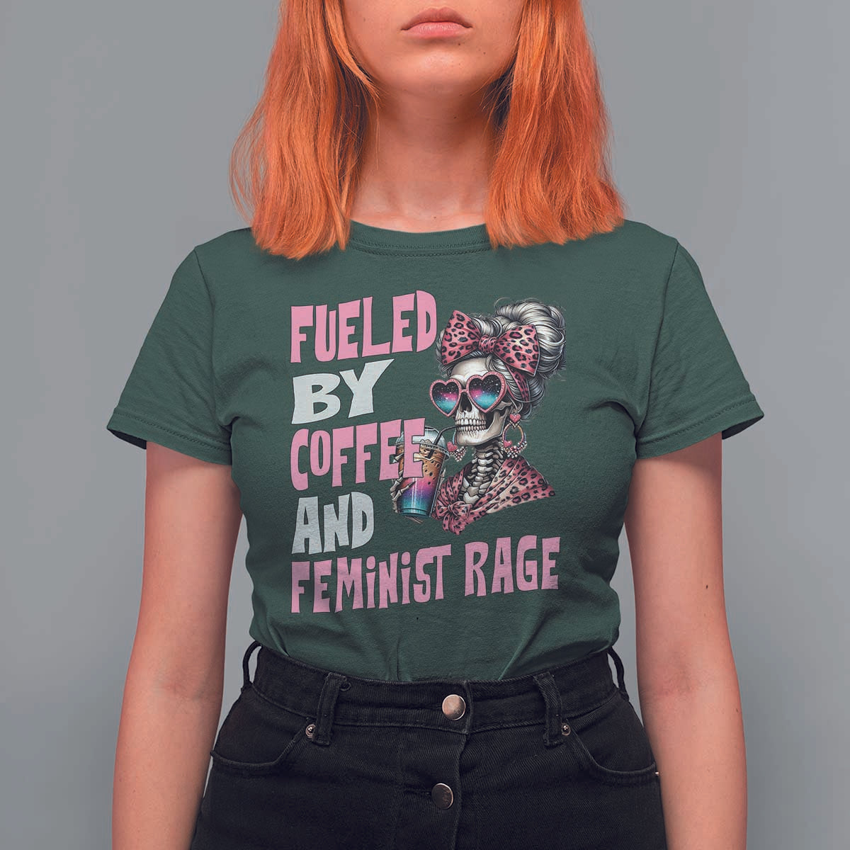 Fueled By Coffee And Feminist Rage T Shirt For Women Feminism Coffee Lovers