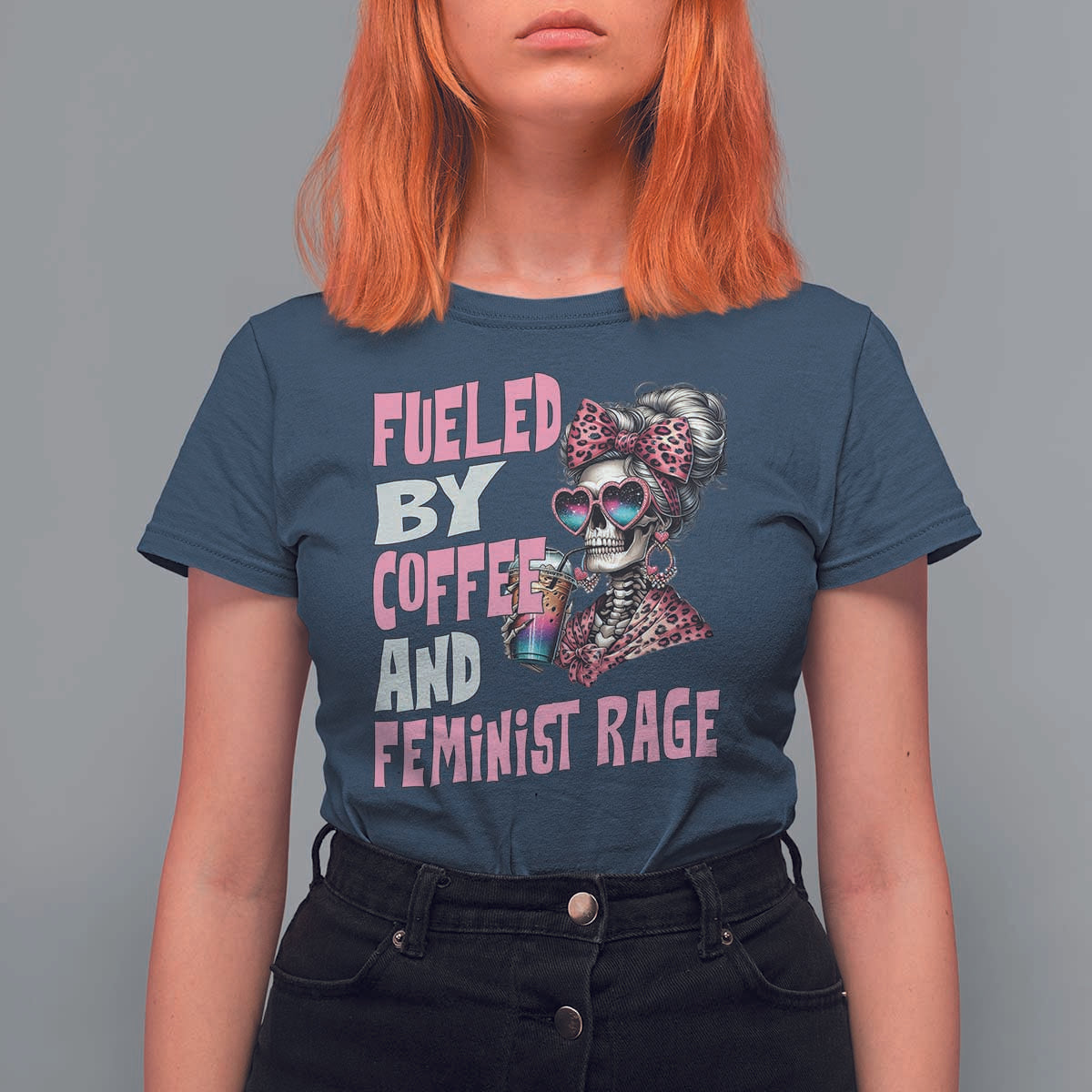 Fueled By Coffee And Feminist Rage T Shirt For Women Feminism Coffee Lovers