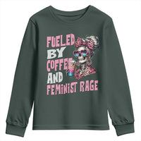 Fueled By Coffee And Feminist Rage Youth Sweatshirt Feminism Coffee Lovers