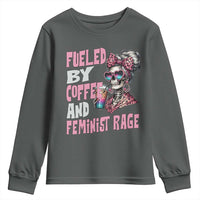 Fueled By Coffee And Feminist Rage Youth Sweatshirt Feminism Coffee Lovers