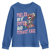 Fueled By Coffee And Feminist Rage Youth Sweatshirt Feminism Coffee Lovers